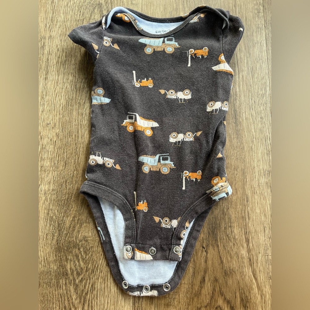 Brown Construction Print Kids One Piece